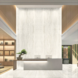 Travertino White 160x320cm 06mm – Book-Match Matt Porcelain Tile
