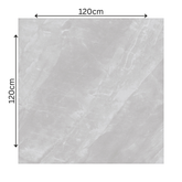 ARMANI ROMANO – 120x120cm glossy porcelain tile with beige marble effect. Ideal for elegant, modern interiors with seamless large format appeal.