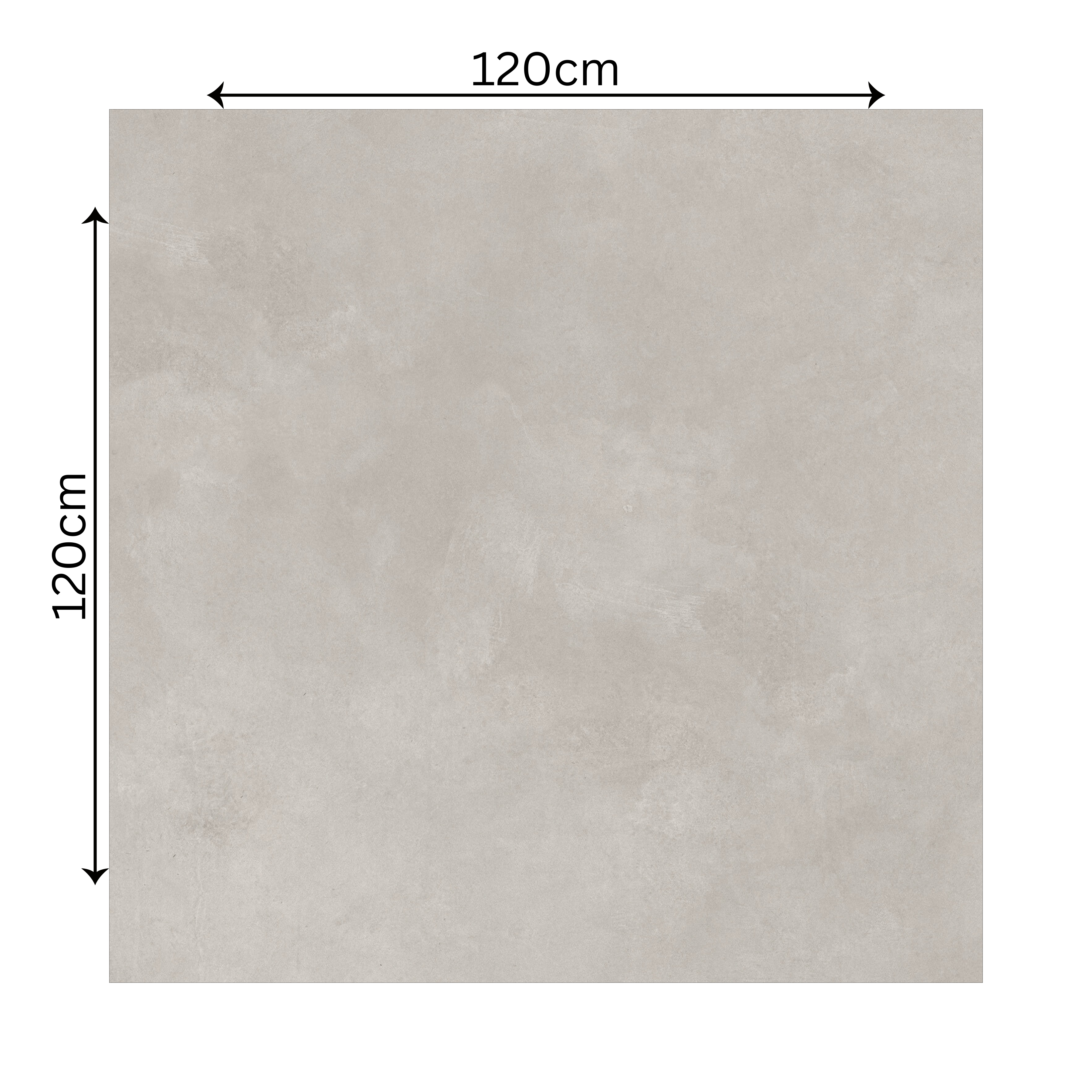 Azure Grey (Silk Grey) 120x120cm matt porcelain tile with smooth grey tones. Durable and stylish, perfect for modern interior designs.