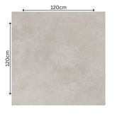 Azure Grey (Silk Grey) 120x120cm matt porcelain tile with smooth grey tones. Durable and stylish, perfect for modern interior designs.