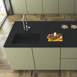 Bring bold sophistication to your space with stone look tiles in deep black, featuring a sleek matt finish and the grandeur of large format tiles.
