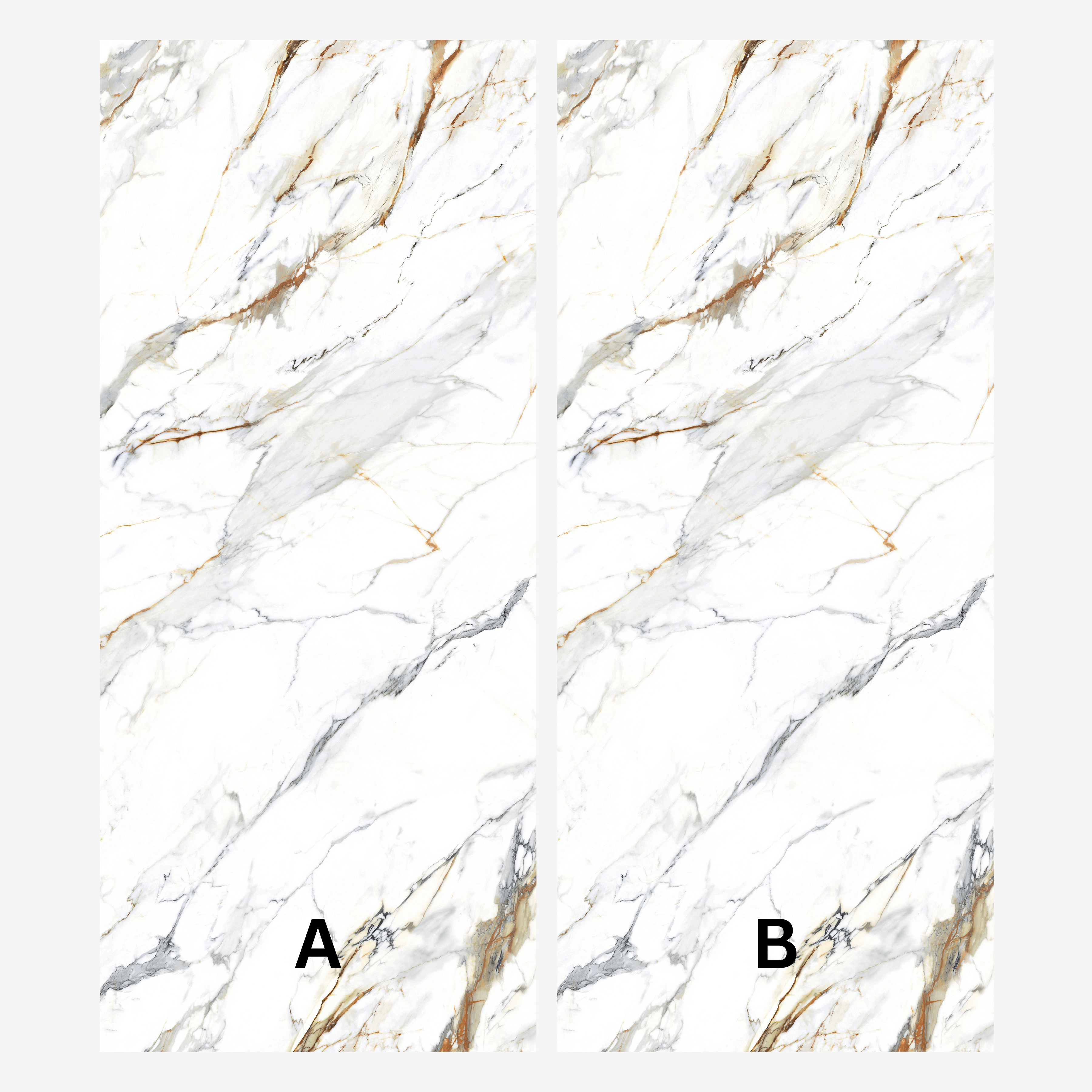 CALACUTTA BRONZO 120x278cm glossy finish marble look tile with elegant veining. A refined large format tile for luxury interiors.