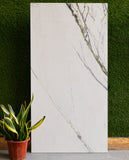 Discover CALCATTA EMARALD porcelain tile 600x1200mm with 9MM thickness and glitter on matt finish. Durable large format tile ideal for luxurious, shimmer-enhanced flooring and walls.