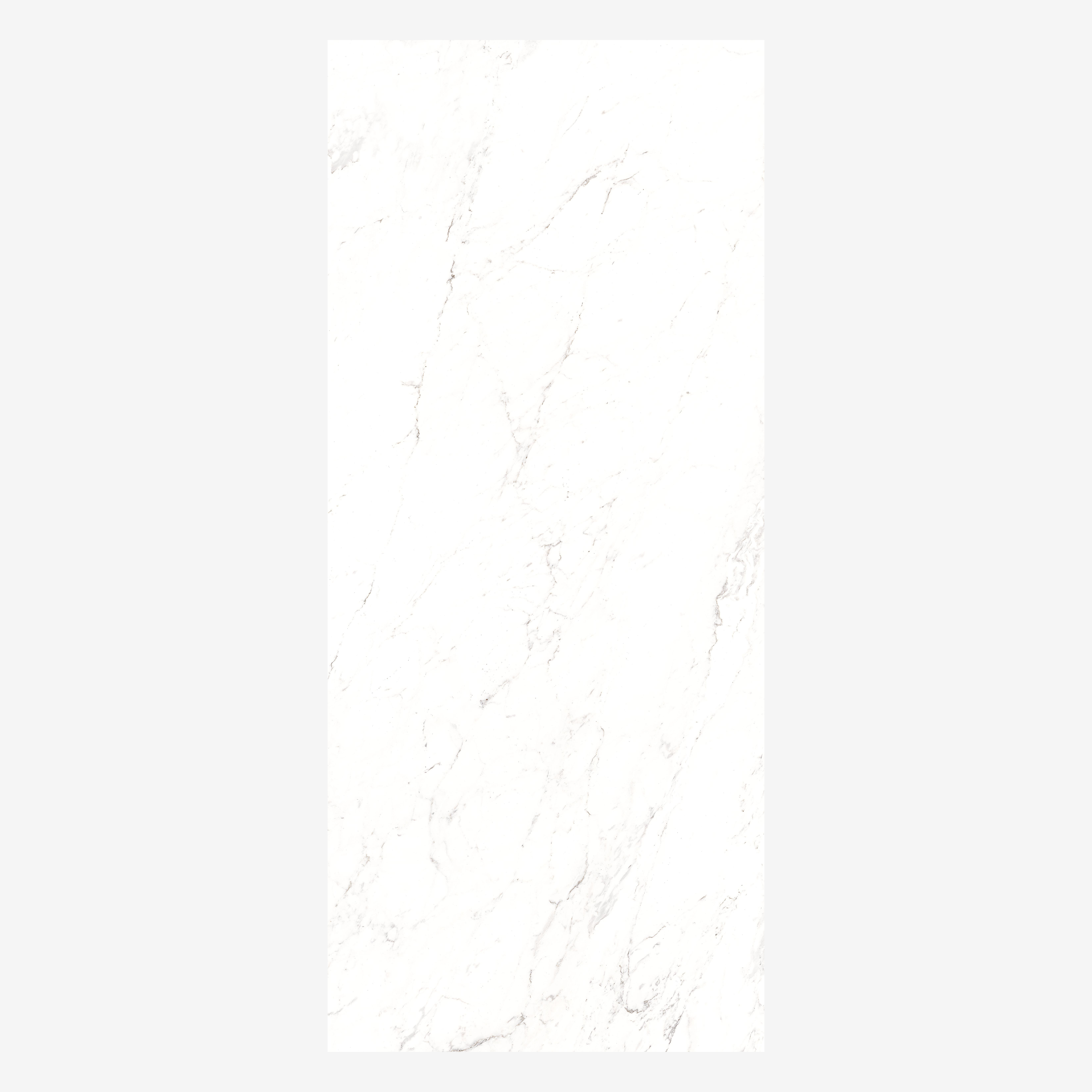 CARRARA NATURAL 120x278cm Carrara marble look tile with soft veins and a stunning glossy finish. A premium large format tile for luxurious interiors.