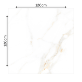 CECILA GOLD – 120x120cm glossy porcelain tile with elegant gold marble design. Large format tile perfect for luxurious flooring and wall applications.