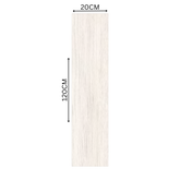 CIAZ WHITE 20x120cm porcelain tile features a matte white wood look, 09MM thick—perfect for clean, modern spaces needing brightness and durability.