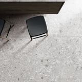 Chepoo Light Grey 120x240cm carving matt porcelain tile. Durable 09mm thickness, textured matt finish, ideal for modern walls and floors.