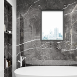 Discover PIETRA GREY large format porcelain tile 600x1200mm with a high glossy marble-look finish and 9MM thickness. Durable, scratch-resistant, and ideal for floors and walls in modern spaces. Perfect for stylish, easy-to-maintain interiors.