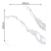 Discover STATUARIO HEXA large format porcelain tiles (120x120cm) with a 9MM glossy finish and hexagonal white marble effect. Durable, scratch-resistant, and easy to install. Ideal for modern residential and commercial interiors.