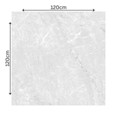 Explore SILVER FUME large format porcelain tiles (120x120cm) with a 9MM glossy finish and silver marble effect. Durable, scratch-resistant, and easy to install. Perfect for contemporary residential and commercial interiors.