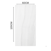 Explore the GLACIER WHITE large format porcelain tile, 60x120cm with a glossy marble-look finish. Durable 9MM porcelain tile ideal for floors and walls, offering elegance, easy installation, and lasting beauty.