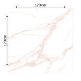 GRISAL PINK – 120x120cm glossy porcelain tile with elegant pink marble design. Large format tile perfect for sophisticated flooring and wall applications.