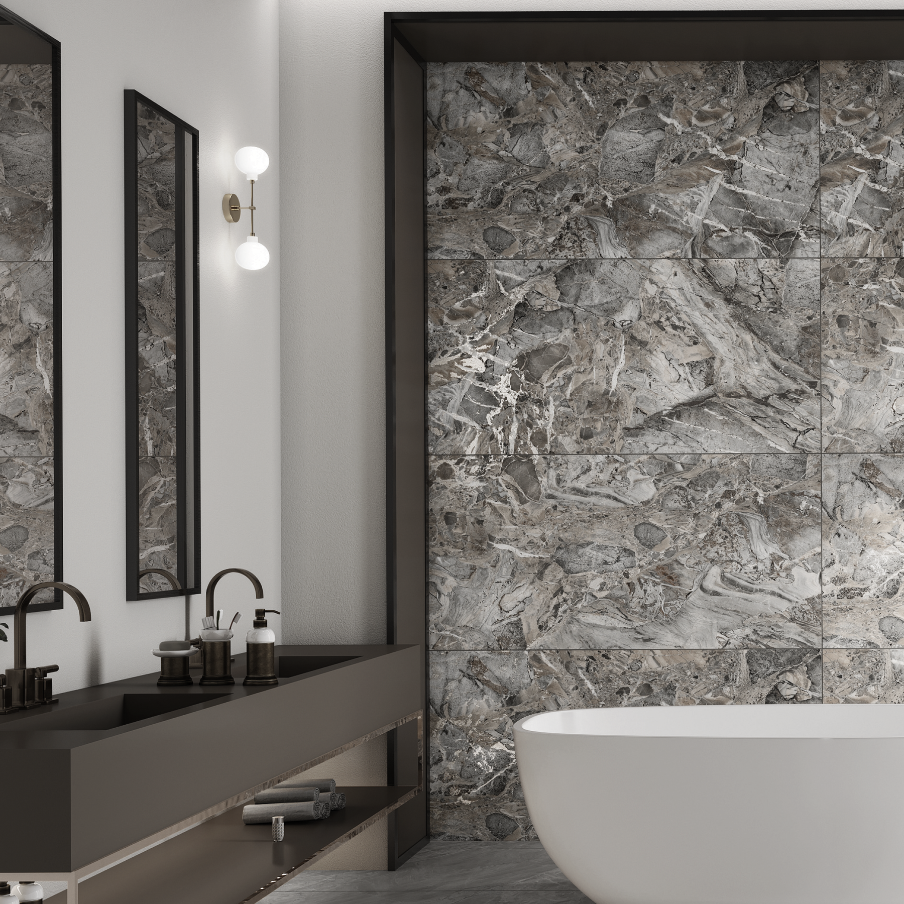 HARVEST GREY Porcelain Tile 600x1200mm – 9MM Thick with Glitter on Matt Finish c