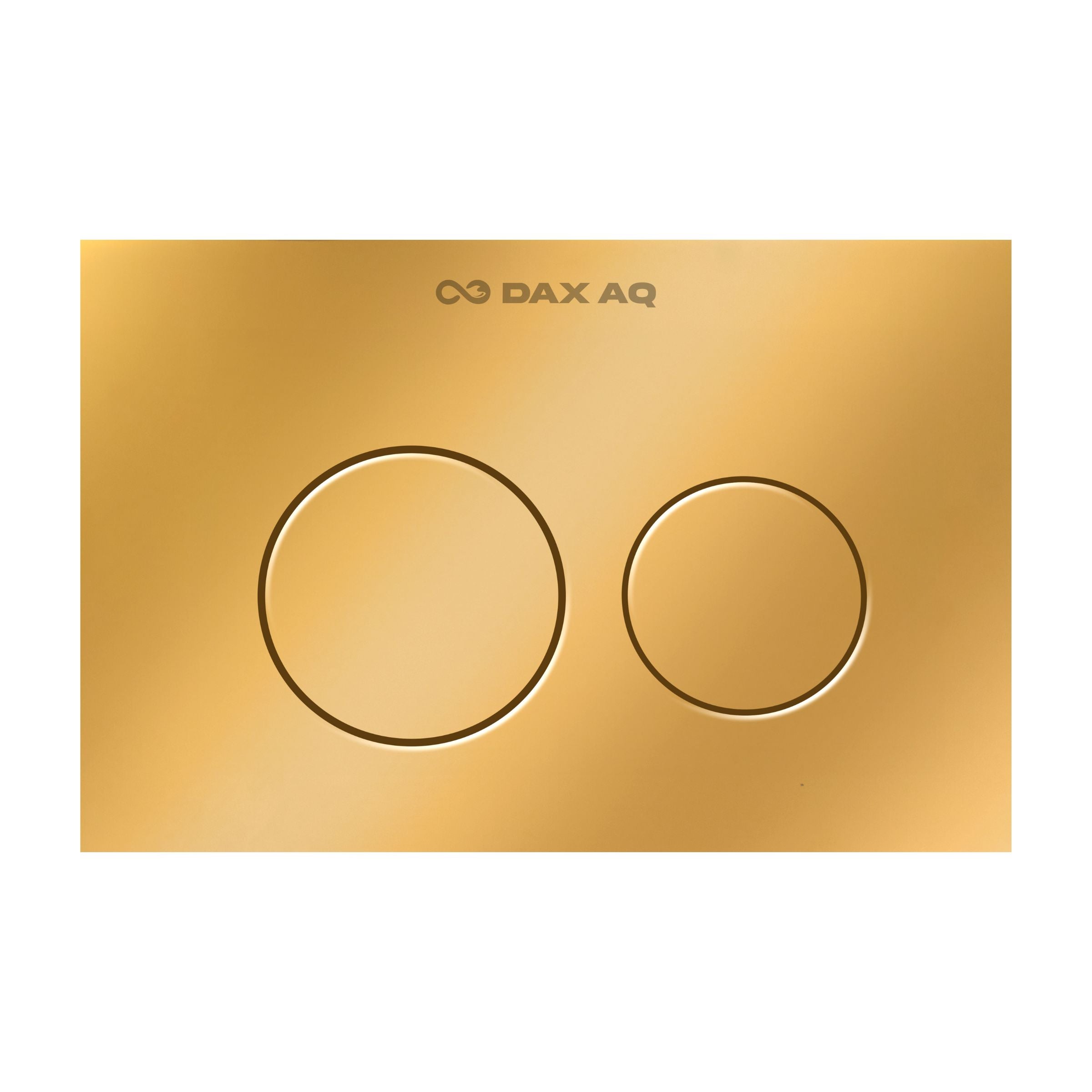 Luxury gold polished Halo flush plate with dual-flush design and concealed cistern compatibility for modern, high-end bathrooms.
