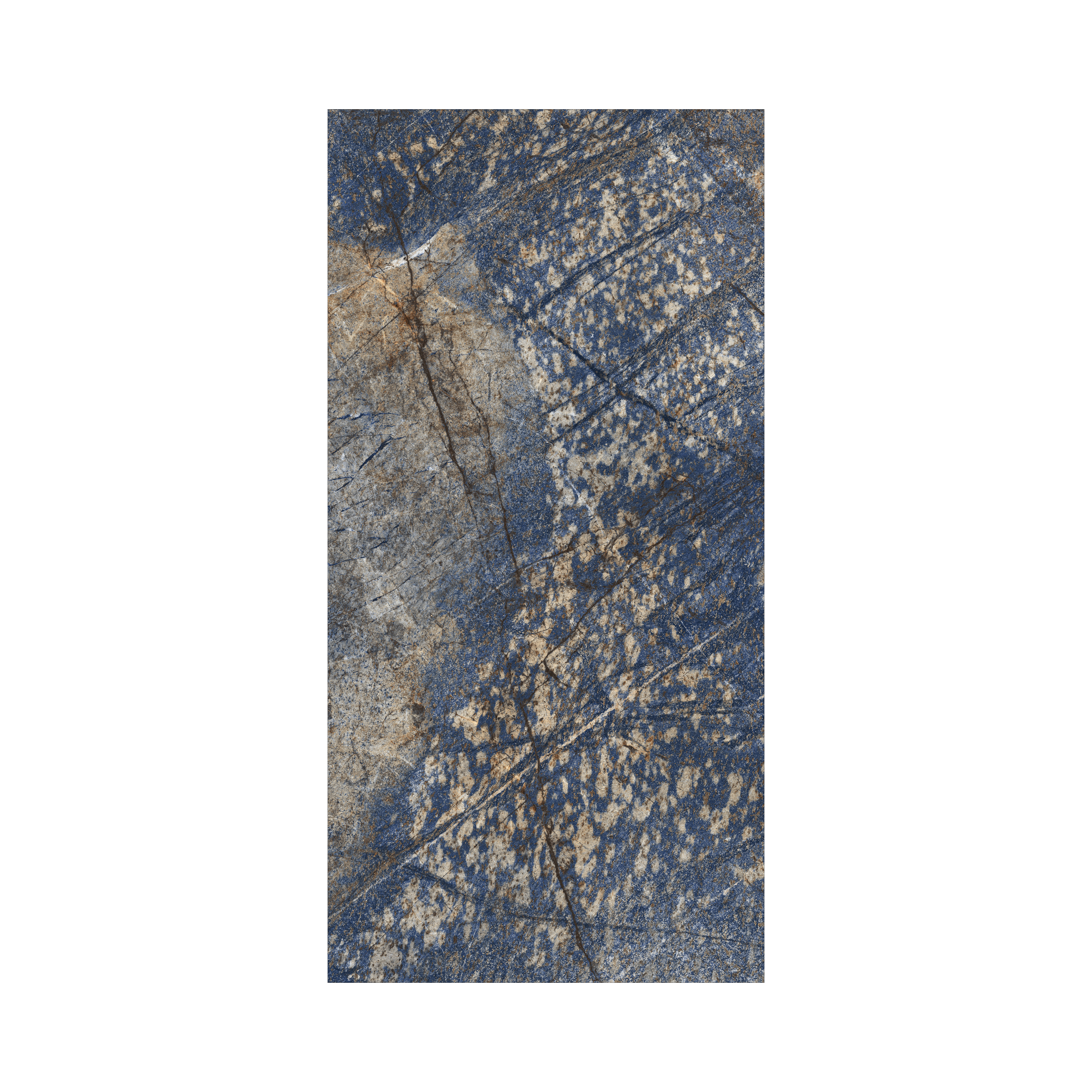 Nelson Blue 120x240cm glossy tile with rich blue marble effect. Ideal for feature walls, luxury bathrooms, and elegant flooring designs.