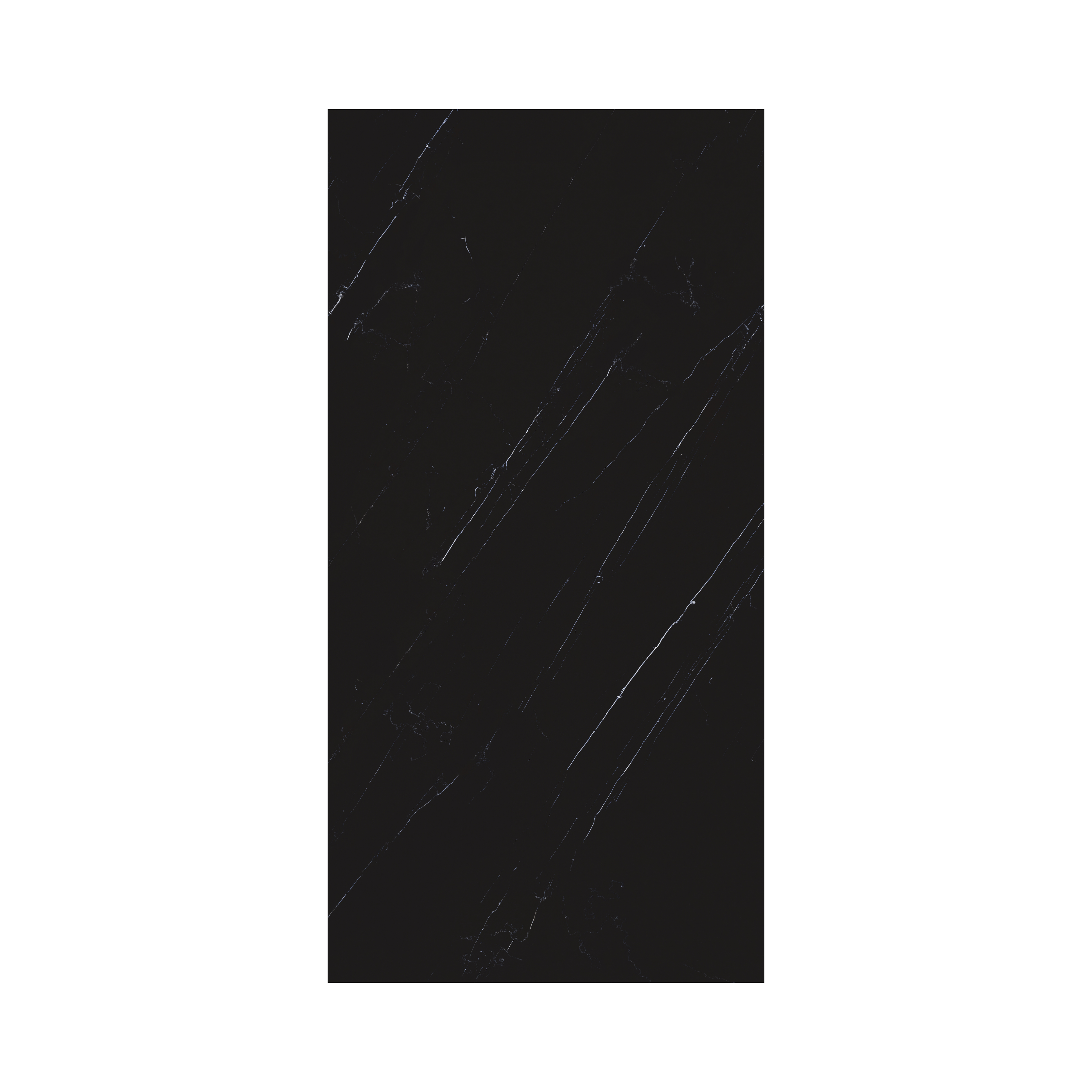 Opium Black 120x240cm glossy tile with deep tones and a mirror-like finish. Perfect for creating bold, elegant, and luxurious interior spaces.
