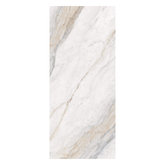 Placia Bianco book-match glossy porcelain tile 120x280cm. Elegant white with grey veining, 09mm thick, perfect for luxury walls and interiors