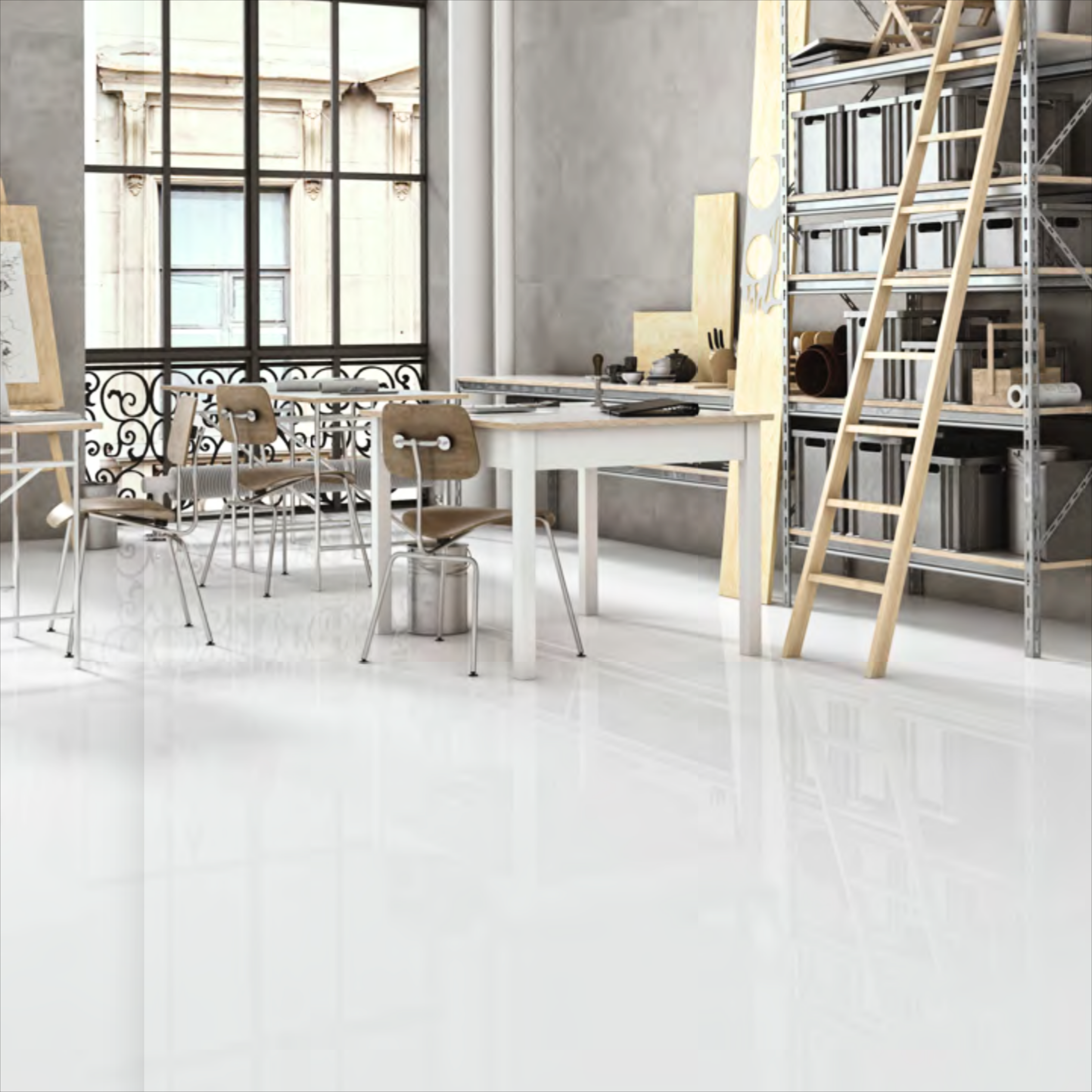 Robinson White 80x160cm glossy porcelain tile with soft white veining. Durable 09mm thickness, perfect for bright and elegant modern interiors.