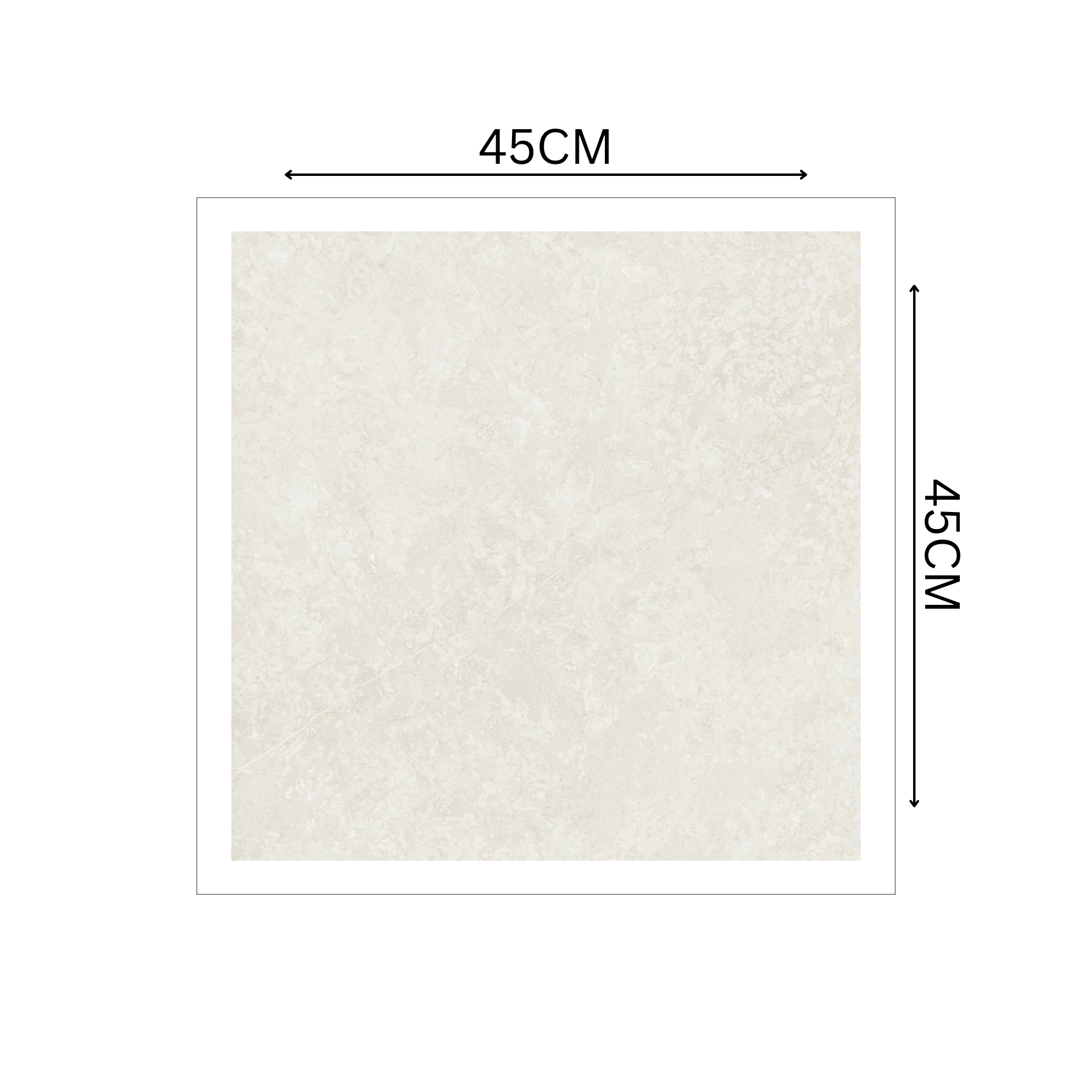 SAUDI 45x45cm Matt Porcelain Tile 12MM Beige Stone-Look, Slip-Resistant Surface