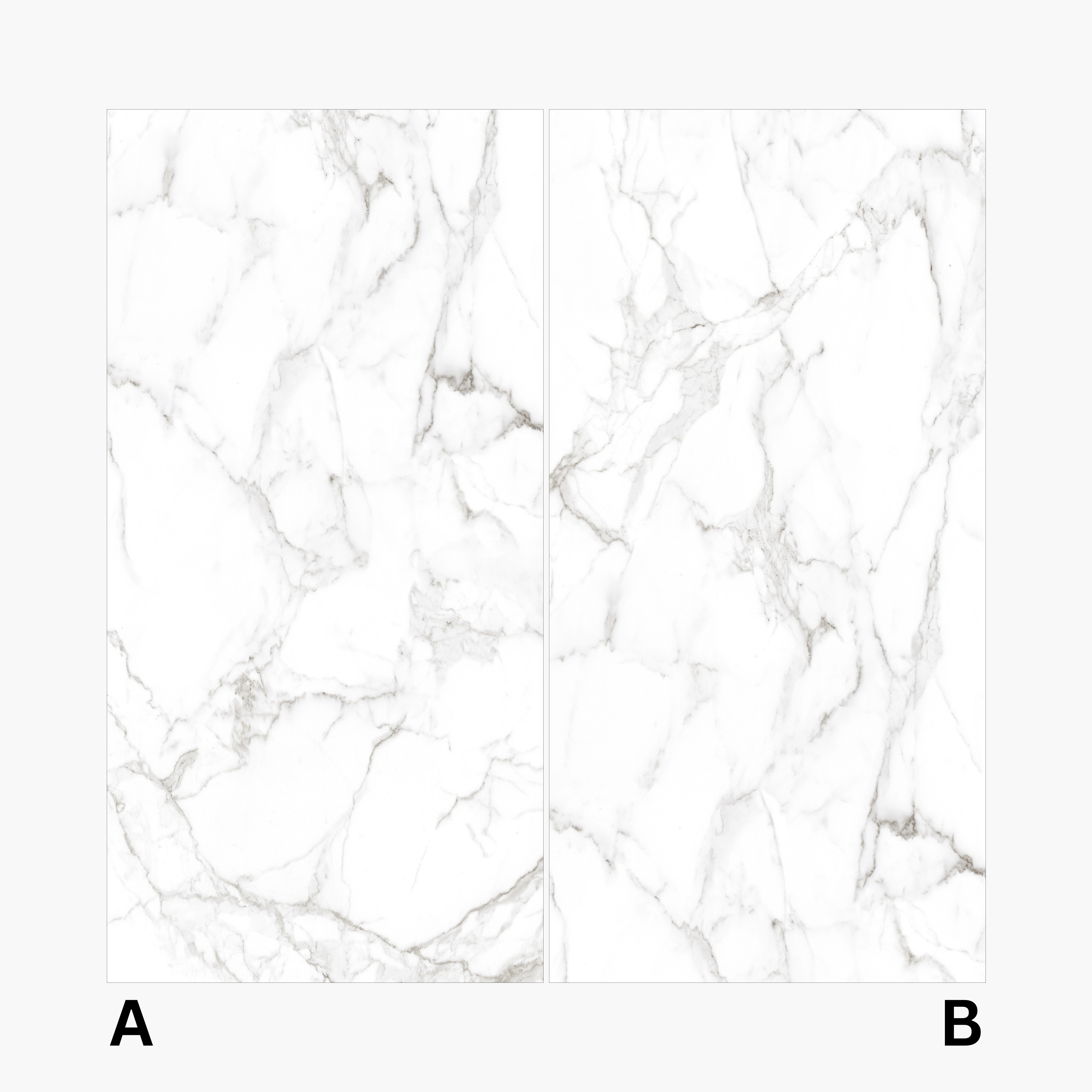 Statuario Marble 120x240cm glossy tile with bold grey veining on white. Perfect for walls and floors, adding timeless elegance to modern interiors.