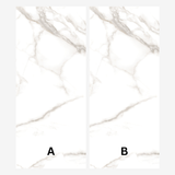 Statuario Venetian glossy porcelain tile 120x280cm. Classic white with bold grey veins, 09mm thick, perfect for luxury walls and modern interiors.