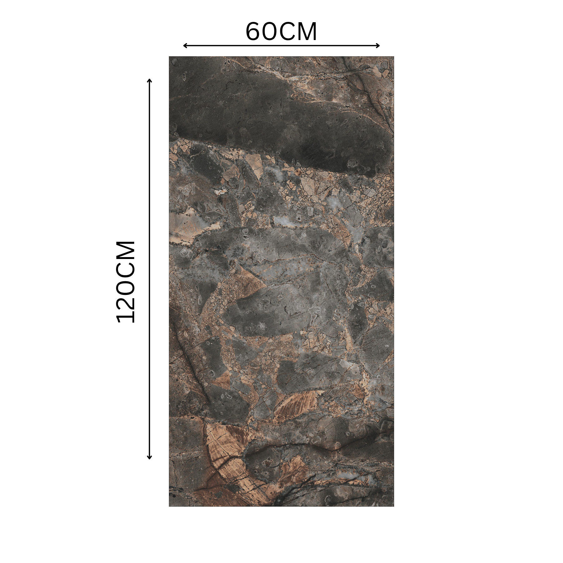 TRENTO GREY Porcelain Tile 600x1200mm – 9MM Thick with Glitter on Matt Finish