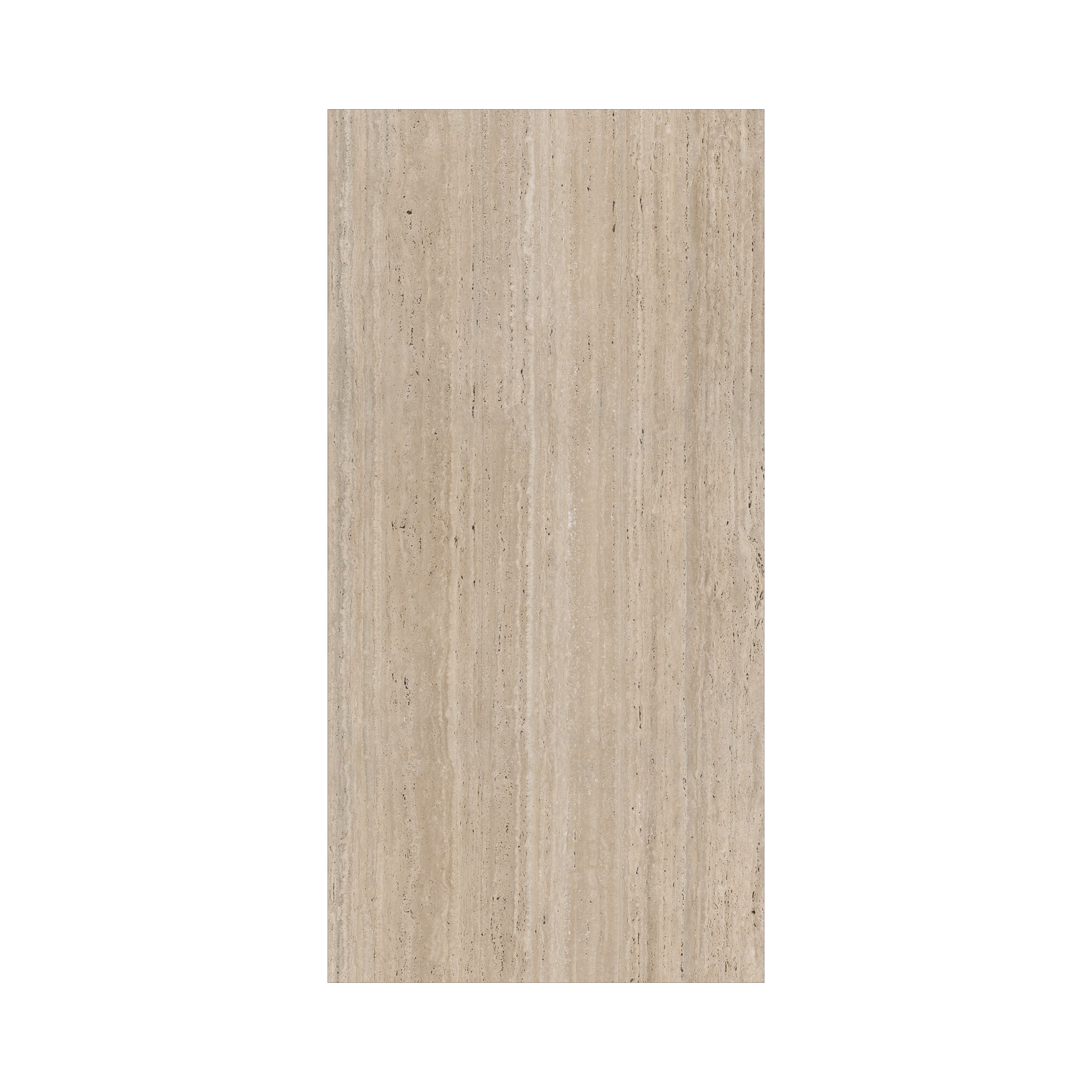 Travertine Beige 120x240cm glossy porcelain tile with warm stone look. Durable 9mm design for elegant floors and walls.