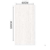 Travino Bianco 60x120cm porcelain tile, 20mm thick with R11 slip-resistant rough matt finish. Elegant white stone look, ideal for outdoor spaces.