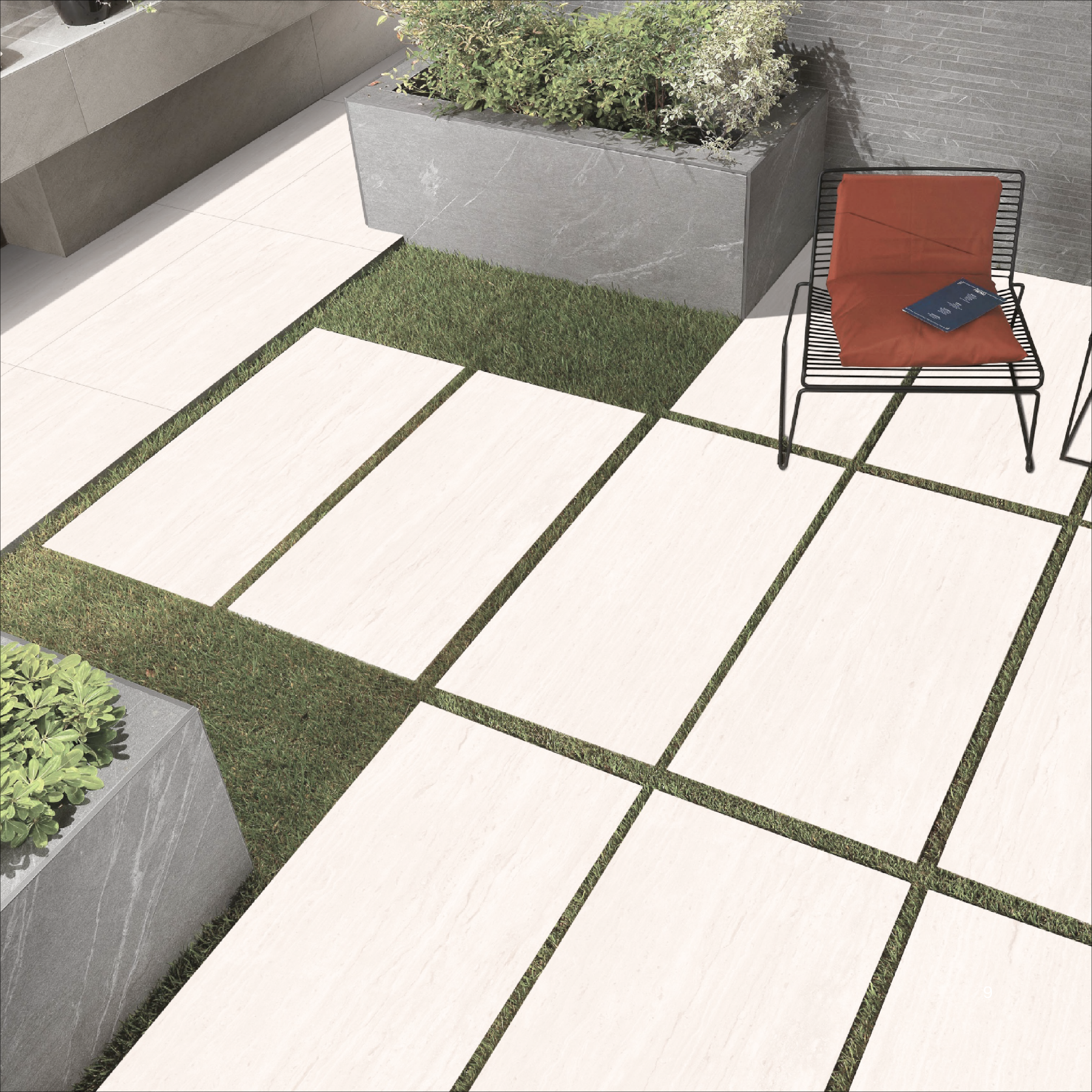 Travino Silver 60x120cm porcelain tile, 20mm thick with R11 rough matt finish. Durable silver stone-look tile, ideal for outdoor and high-traffic areas.