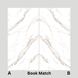 Calacatta Gold 120x240cm 09mm – Book-Match Matt Tile