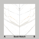 Gronza White 120x240cm 09mm – Book-Match Glossy Tile