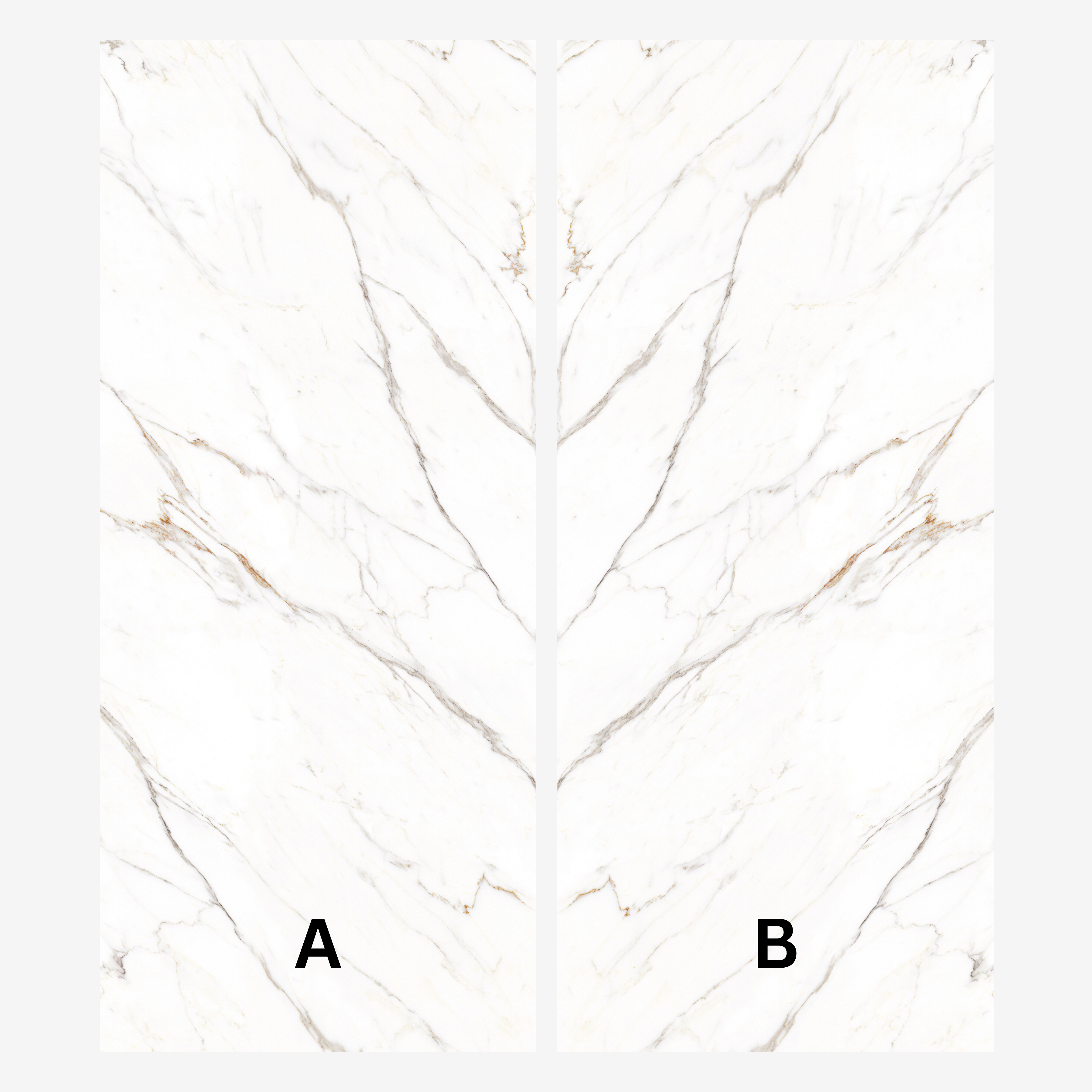 CALACATTA LIGHT 120x278cm 09mm – Book-Match Glossy Porcelain Tile
