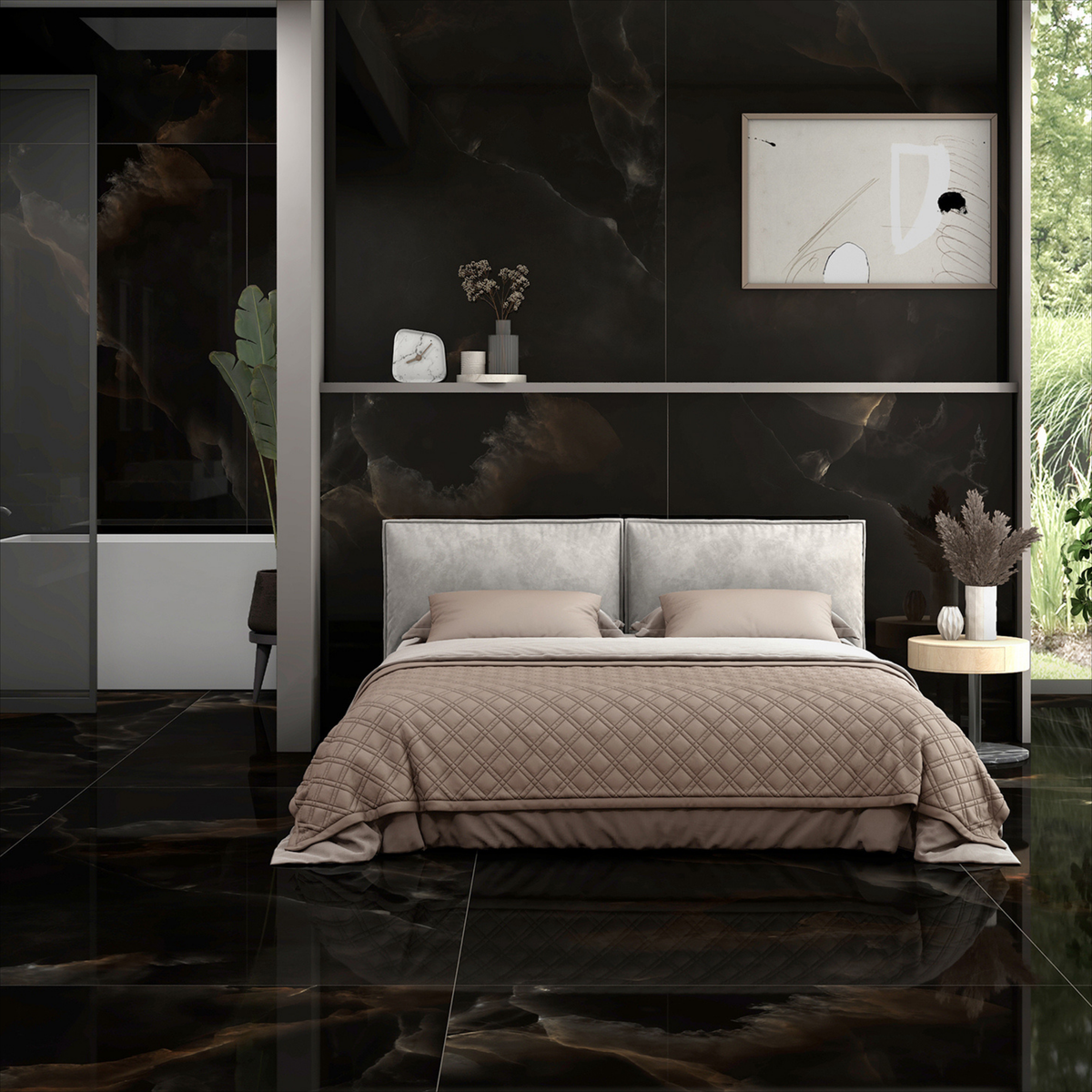 Black Onyx Beauty 120x240cm 09mm – High Glossy Tile