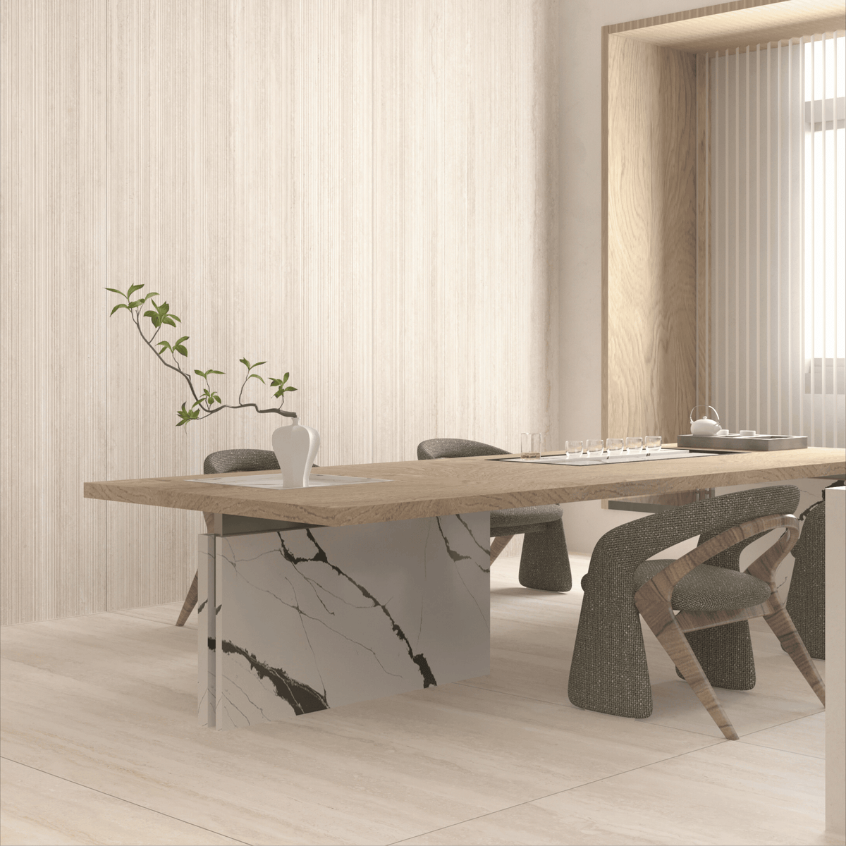 Travertine Vain Lait 120x240cm 09mm – Baby Satin Matt Tile