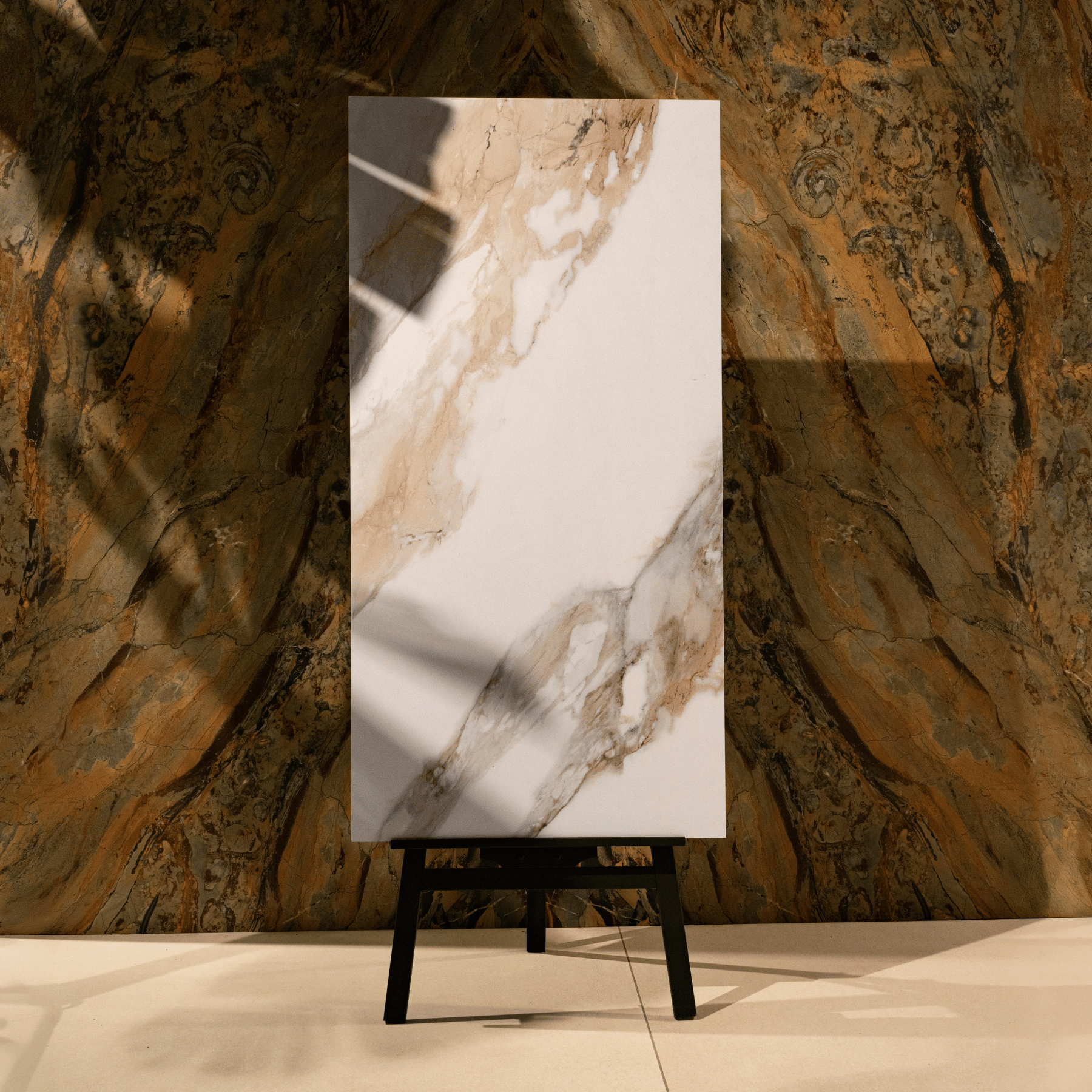 Antonio tiles (60x120cm, 9mm) feature a unique Glitter on Matt Special Finish. These Porcelain tiles are designed for Indoor Floors and Walls, blending the elegance of a subtle sparkle with a matte texture. Ideal for adding a touch of luxury and sophistication to any room, they create a striking yet understated ambiance. Perfect for spaces that demand a refined, modern look with a hint of glamour.