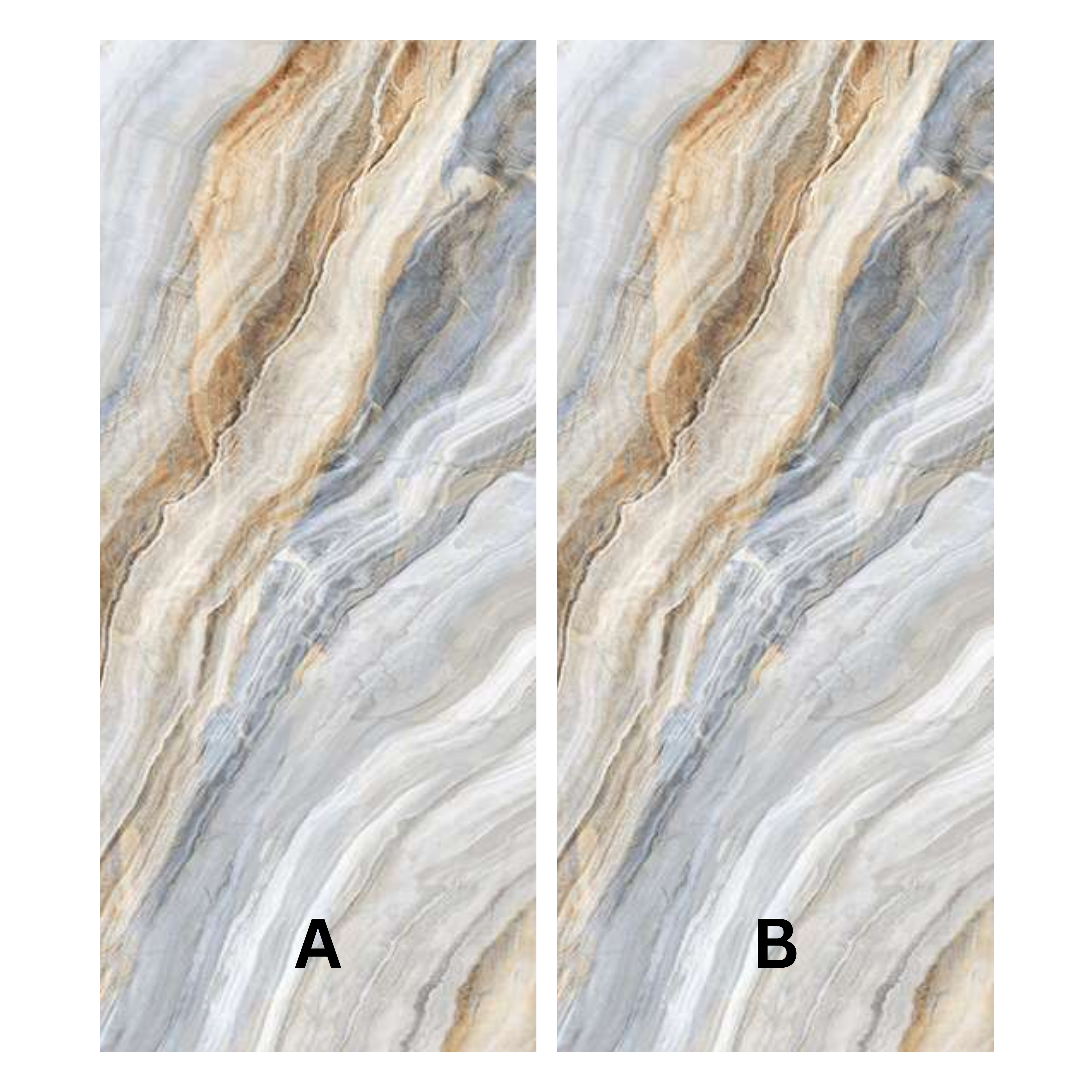 Bethany Blue 120x278cm book-match glossy porcelain tile. Deep blue marble look with natural veining, 09mm durable porcelain for bold interiors.