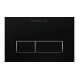 Black matte ring-button flush plate with water-saving dual control, minimalist design & durable finish. Ideal for stylish modular switch installations