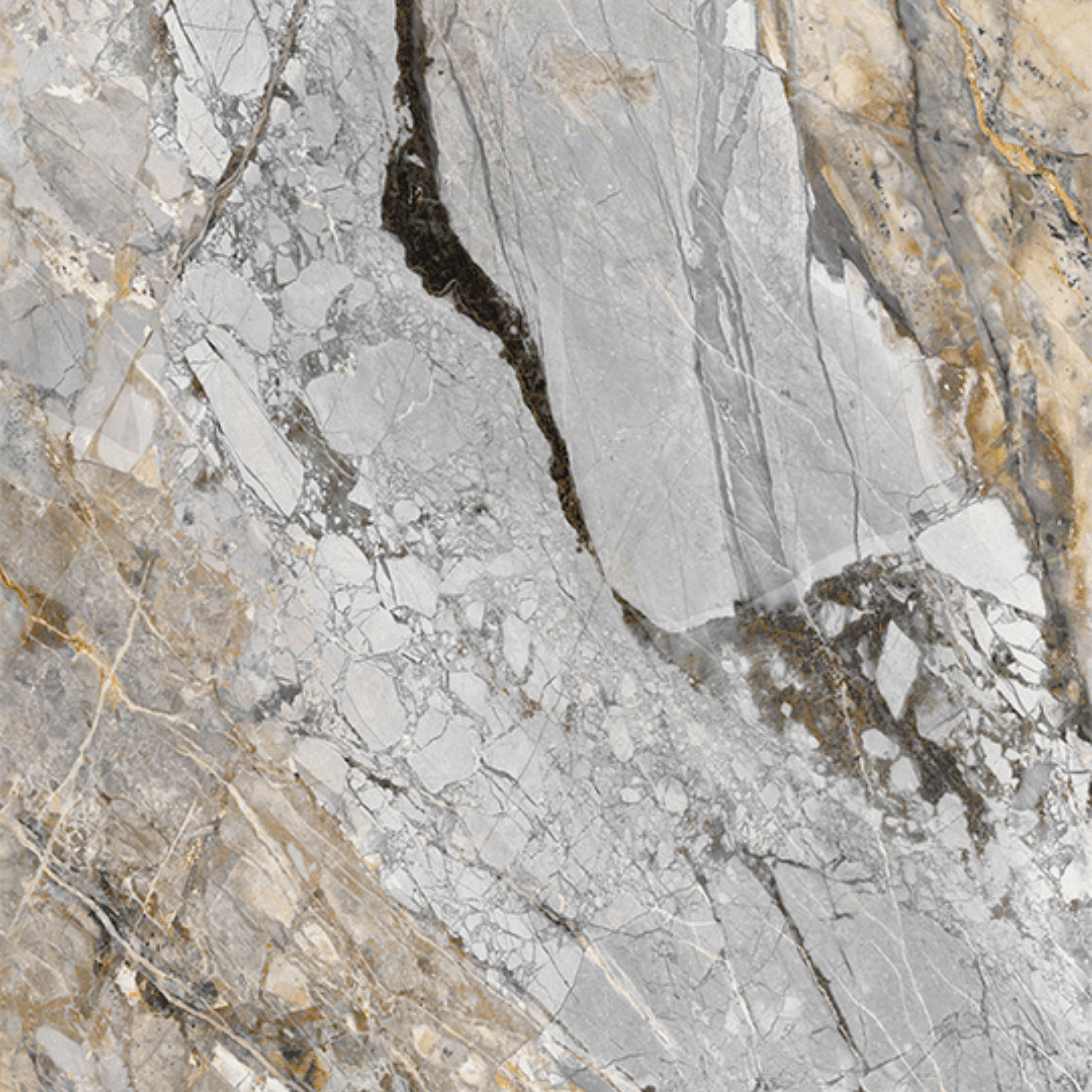 DEVINE GREY 120x278cm book match marble look tile in glossy finish. A sleek large format tile ideal for modern interior design.
