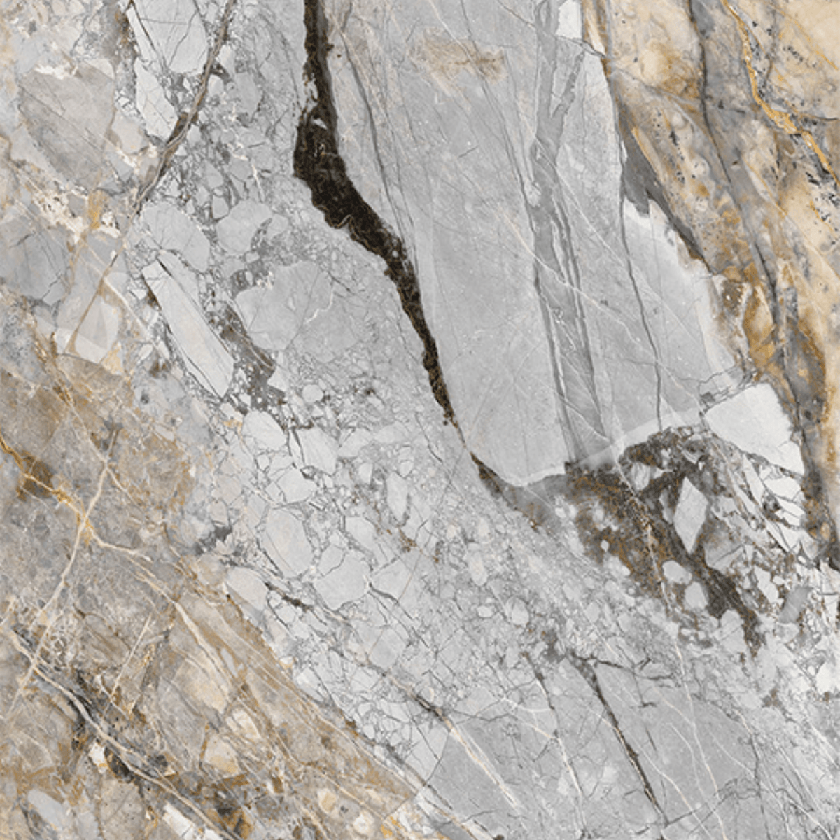 DEVINE GREY 120x278cm book match marble look tile in glossy finish. A sleek large format tile ideal for modern interior design.
