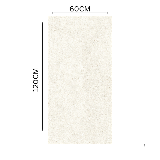 Discover SANDY WHITE large format porcelain tile 600x1200mm with matt finish and 9MM thickness. Durable, scratch-resistant, and perfect for elegant, low-glare flooring and wall solutions. 1800