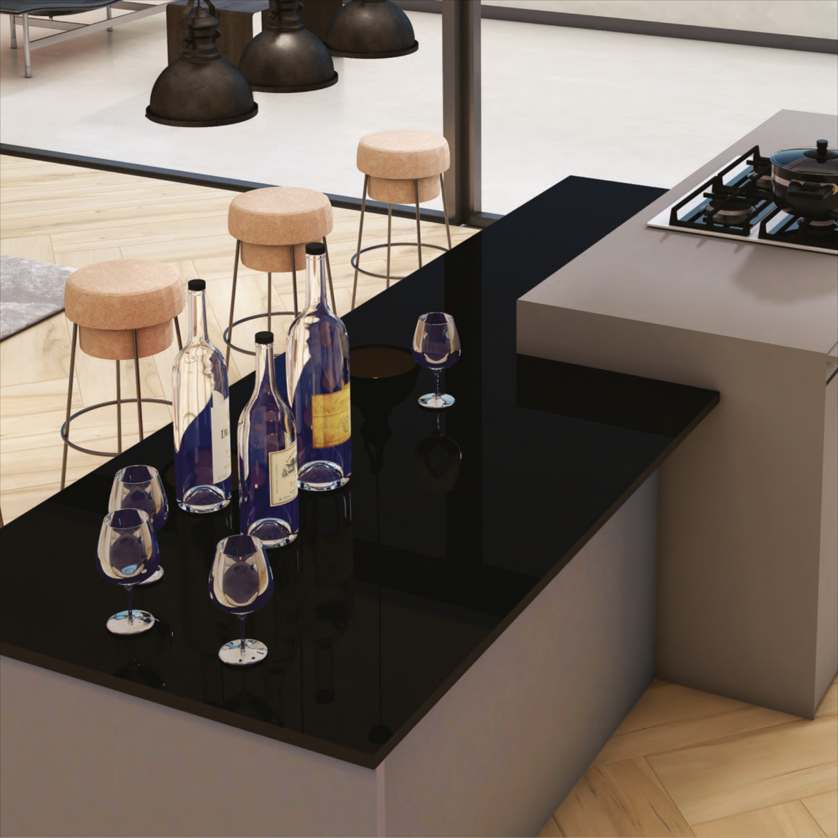 Enhance interiors with dramatic stone look tiles in a premium polished finish. Perfect for bold, luxury spaces using large format tiles.
