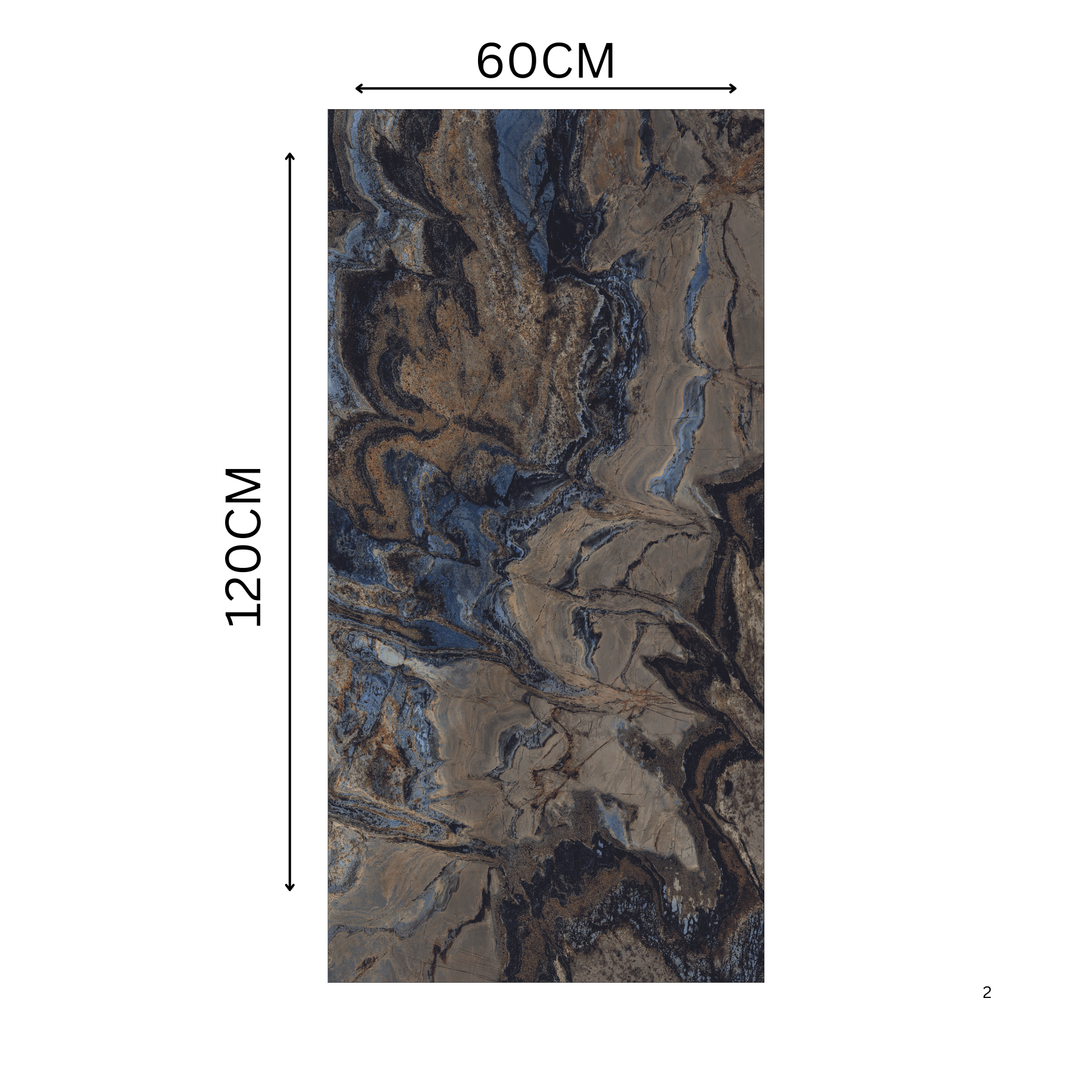 Explore the FIAGO BLUE high glossy large format porcelain tile, 60x120cm with an elegant blue marble-look finish. Durable 9MM porcelain tile ideal for stylish floors and walls, offering easy installation and lasting beauty. 