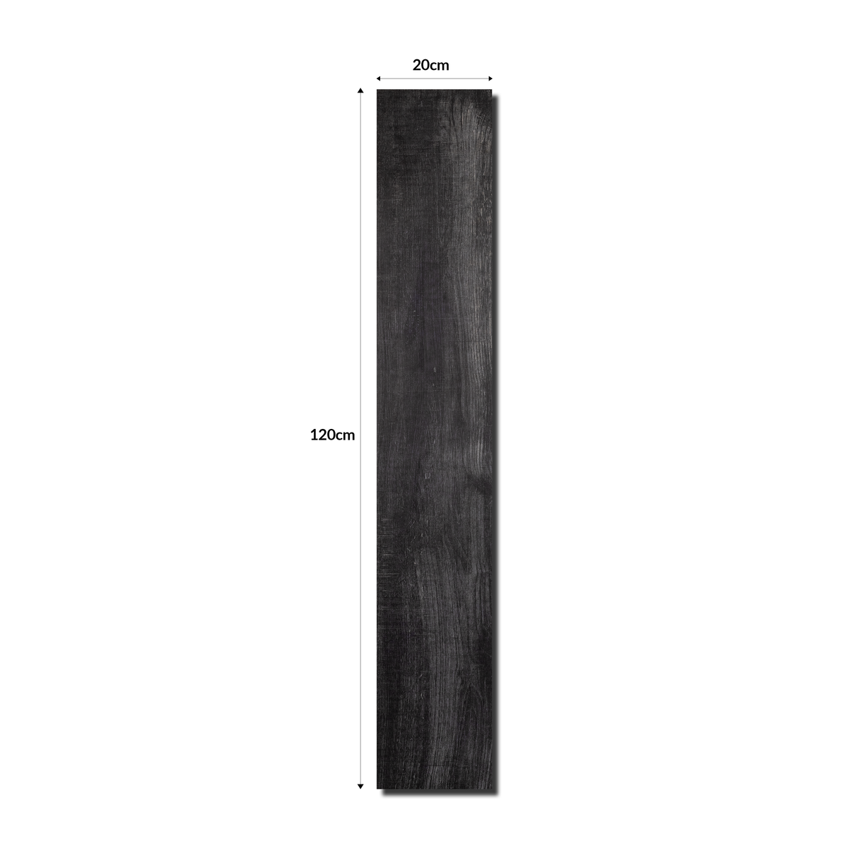 Graphite Black 20x12cm porcelain tile with 09mm thickness. Bold graphite tone, durable and elegant for walls, kitchens, and accent interiors.