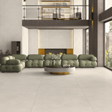 ICONA BIANCO 120x278cm white stone look tile with refined texture and a sleek matt finish. A premium large format tile for contemporary interiors.
