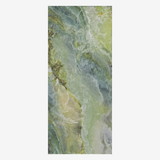 IRISH GREEN 120x278cm book match marble look tile in glossy finish. A bold large format tile for luxurious and modern interiors.