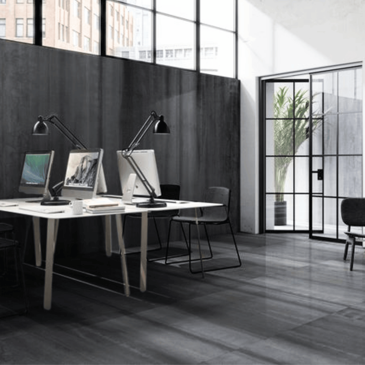  Icon Metal Light Grey 120x240cm lapato porcelain tile with 09mm thickness. Metallic grey with rusty effect, durable finish for walls and floors.