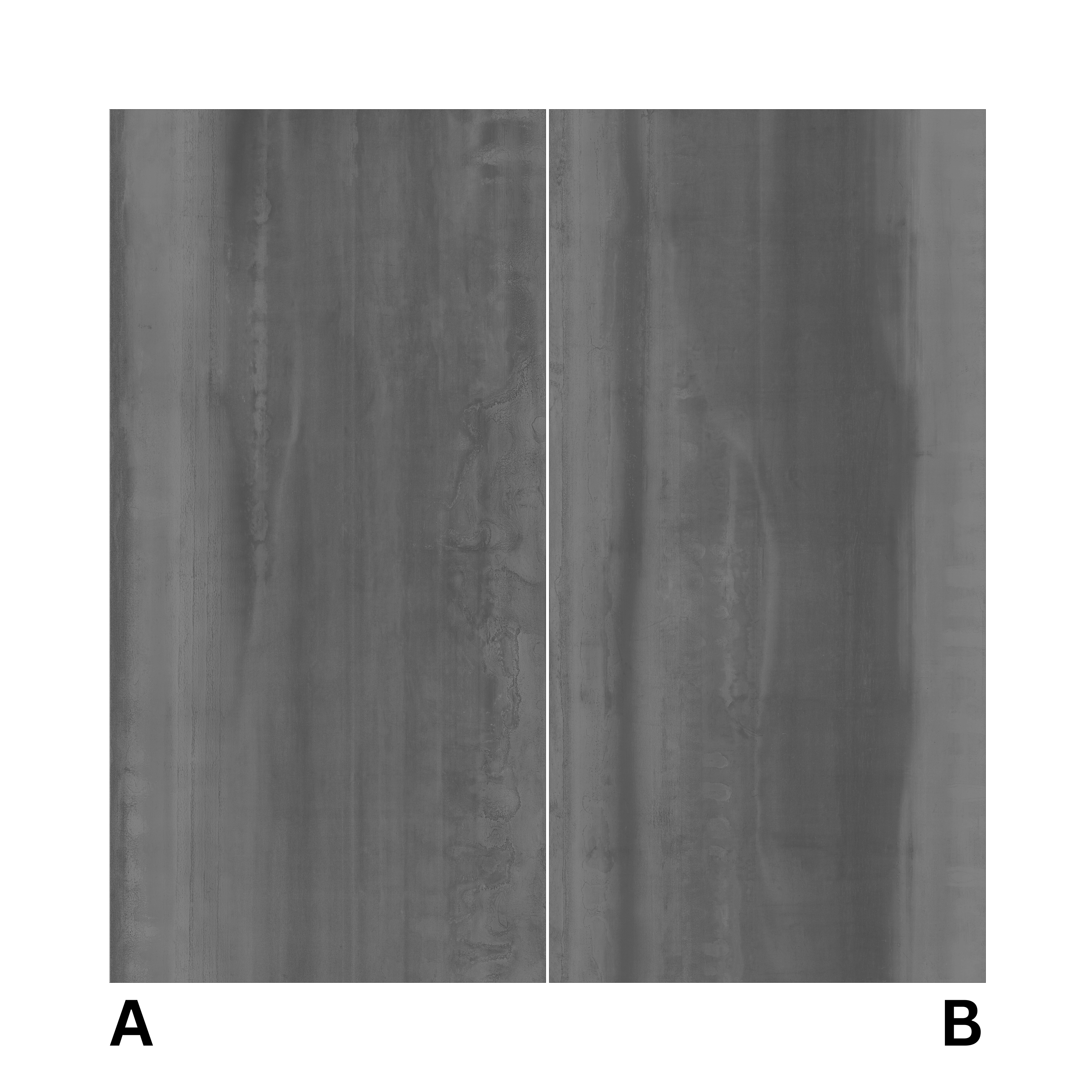  Icon Metal Light Grey 120x240cm lapato porcelain tile with 09mm thickness. Metallic grey with rusty effect, durable finish for walls and floors.