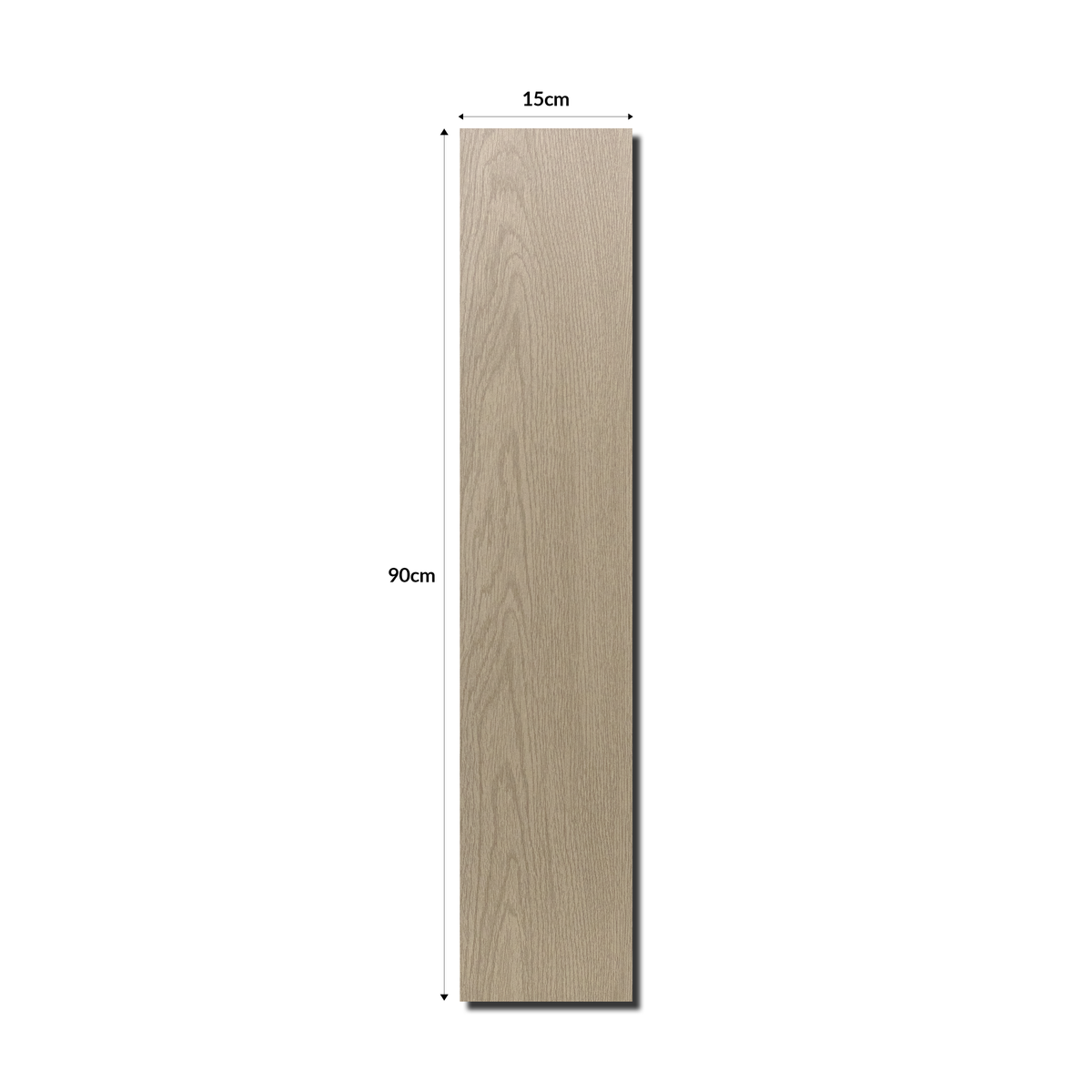  Light Elm 15x90cm porcelain slab with a wood-look finish. Durable, elegant, and low-maintenance—perfect for flooring and modern interiors.