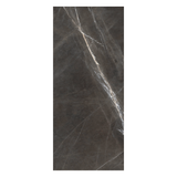  Marquina Grey book-match glossy porcelain tile 120x280cm. Striking white veining on grey with 09mm thickness, ideal for luxury interiors.