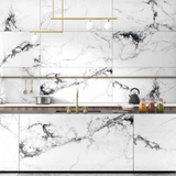 NERO PICASSO 120x278cm dark marble look tile with artistic veining and a luxurious glossy finish. A premium large format tile for sophisticated interiors.